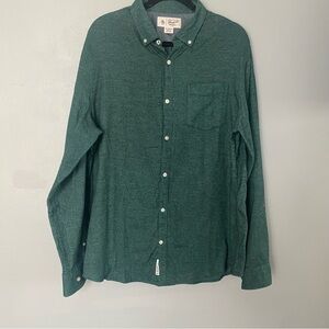 Men's Original Penguin Green Flannel Button-Up Shirt